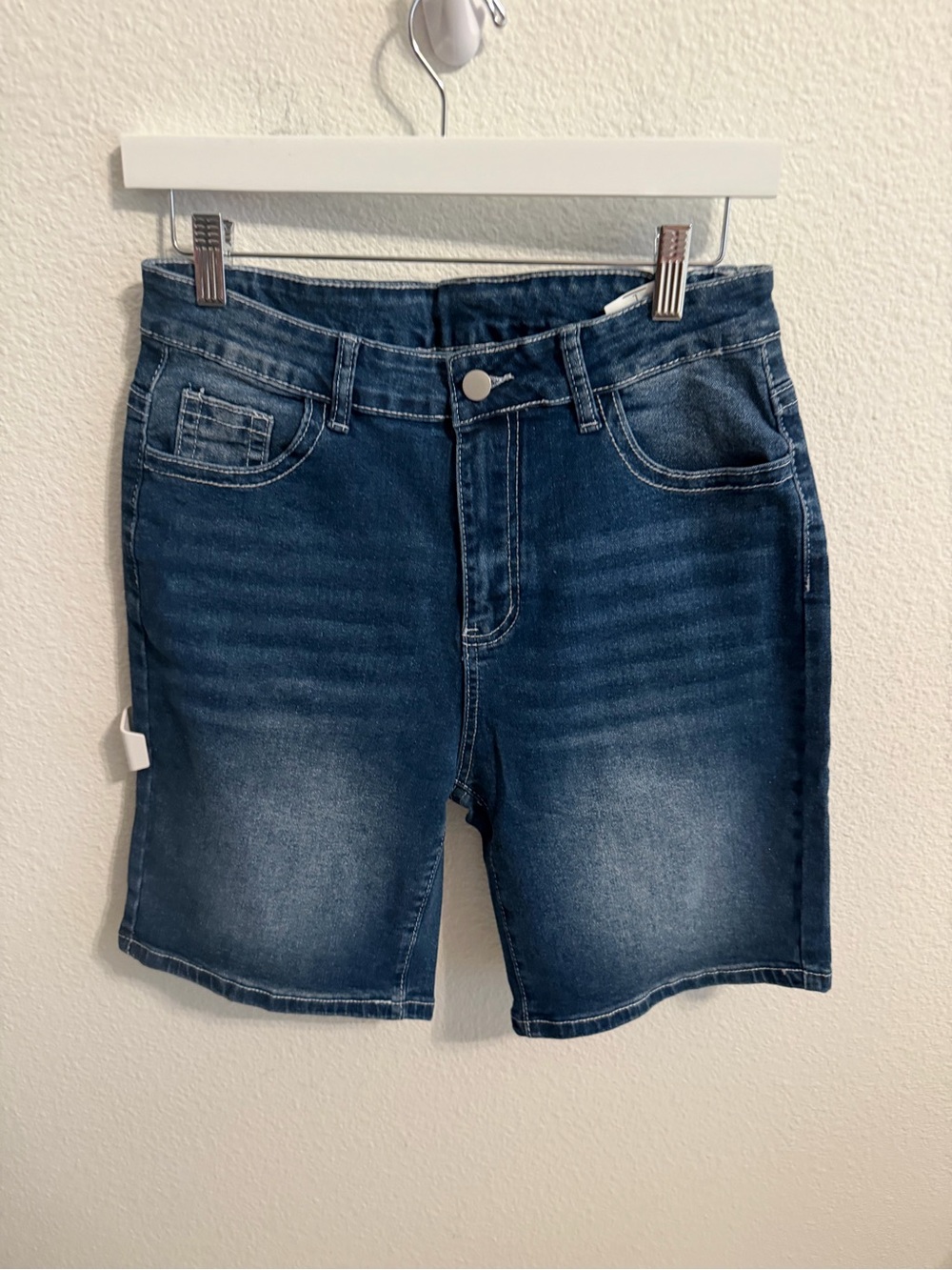 Women's Dark Blue Stretch Denim Bermuda Shorts